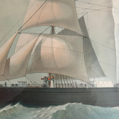 Framed 19th-century 'Mallstreamer' Ship Chromolithograph Print