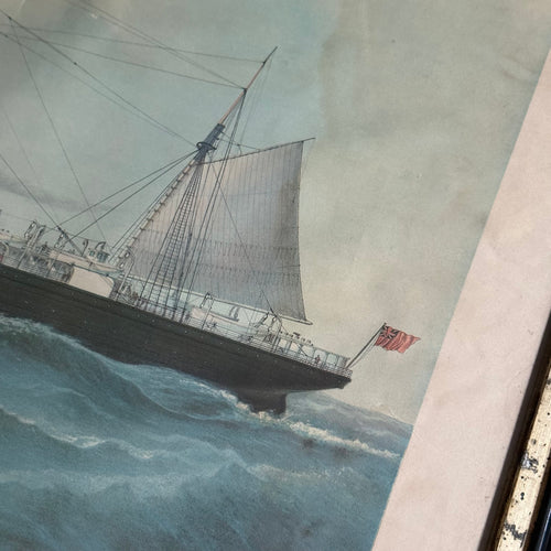 Framed 19th-century 'Mallstreamer' Ship Chromolithograph Print