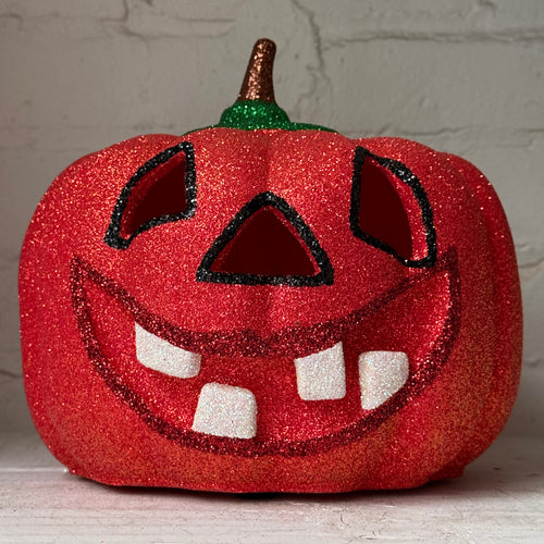 Ino Schaller Glitter Jack-O'-Lantern Pumpkin in Tomato Red