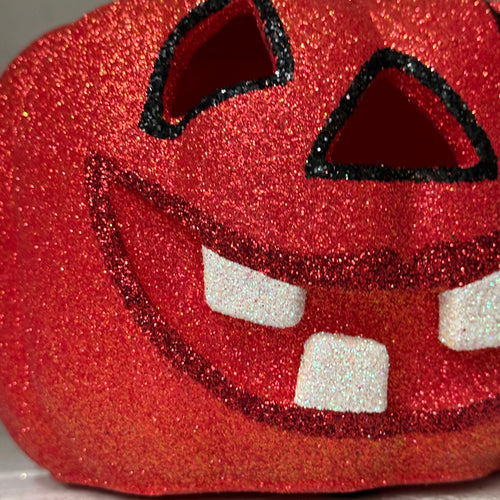 Ino Schaller Glitter Jack-O'-Lantern Pumpkin in Tomato Red