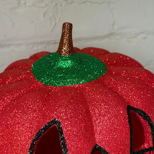 Ino Schaller Glitter Jack-O'-Lantern Pumpkin in Tomato Red