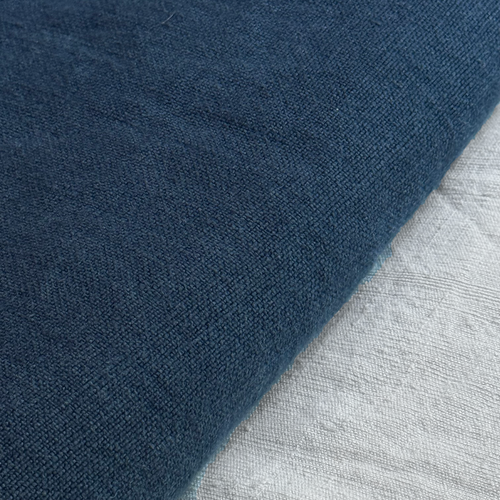 Libeco Hudson Linen King Bedcover in Navy
