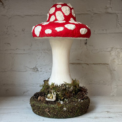 Handmade Wooden Mushroom Creation (#5) by Crystal Stone