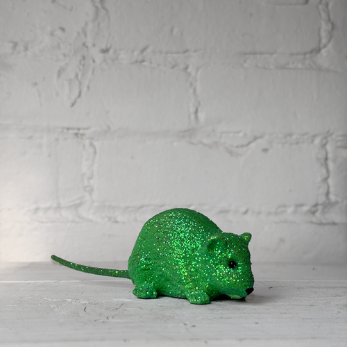 Small Light Green Glitter Mouse
