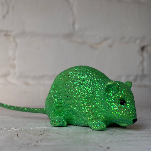 Small Light Green Glitter Mouse