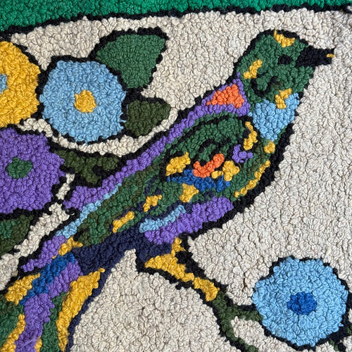 Vintage Parrot Rag Rug