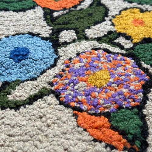 Vintage Parrot Rag Rug