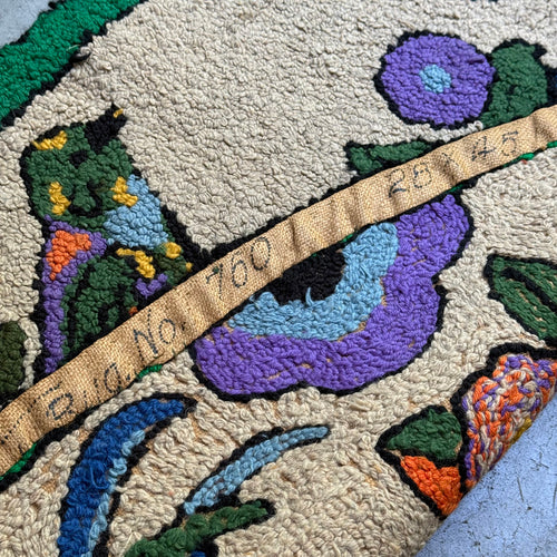 Vintage Parrot Rag Rug