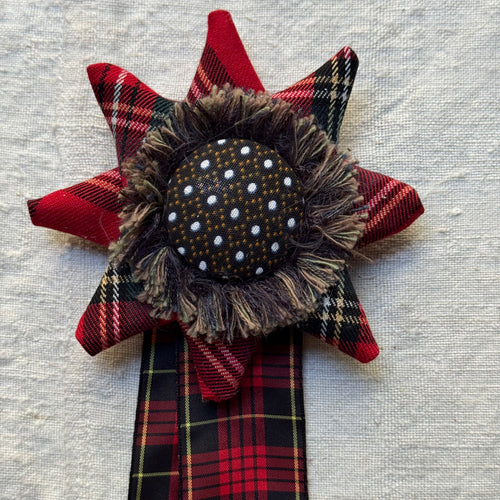 Vintage Dead Stock Ribbon Rosette Pin #5