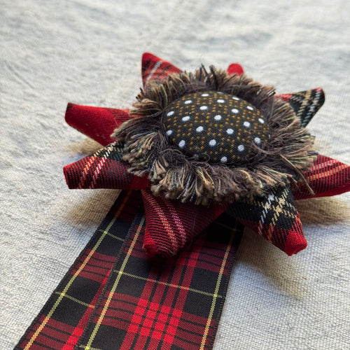 Vintage Dead Stock Ribbon Rosette Pin #5