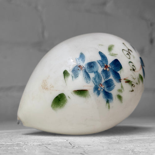 Antique Victorian Painted Milk Glass Easter Egg (#5)