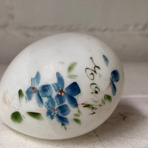 Antique Victorian Painted Milk Glass Easter Egg (#5)