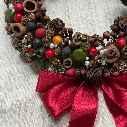 Decorative Berry Wreath with Ribbon