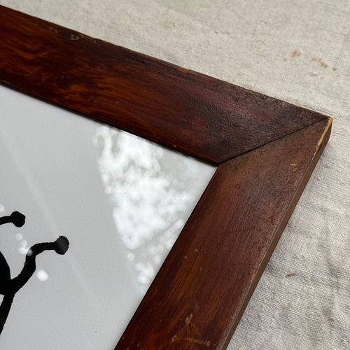 Hugo Guinness "Lady Bug" Linocut  in a Vintage Frame