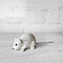 Small White Glitter Mouse