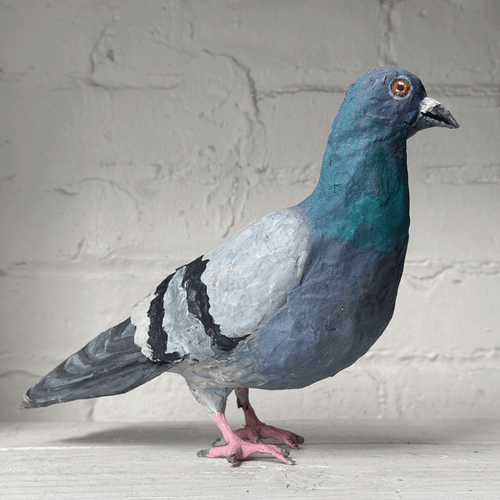 Papier-Mâché Painted Pigeon #05