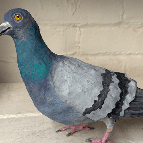 Papier-Mâché Painted Pigeon #05