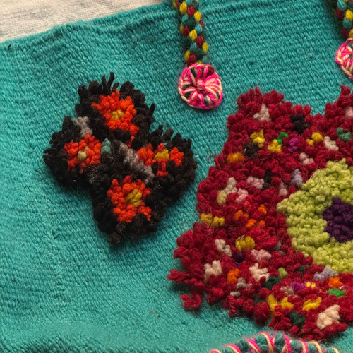 PO! Paris Nathalie Lete Woven & Knotted "Fleur Papillon" Bag in Blue