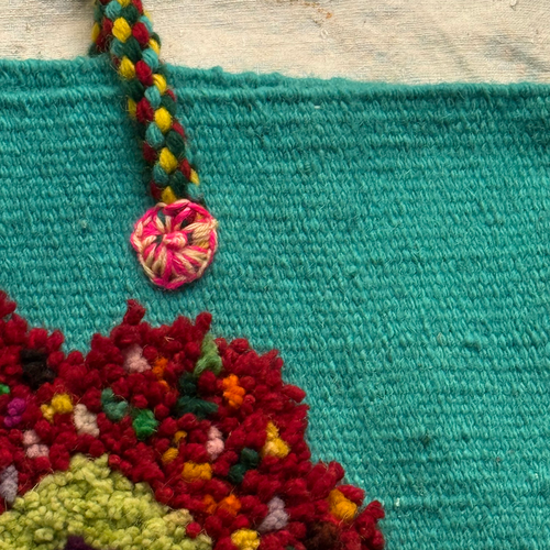 PO! Paris Nathalie Lete Woven & Knotted "Fleur Papillon" Bag in Blue