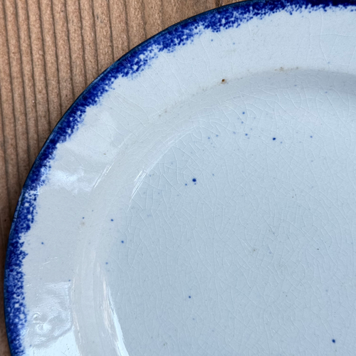 19th-century Blue Feather Edge Ironstone Plate (F)