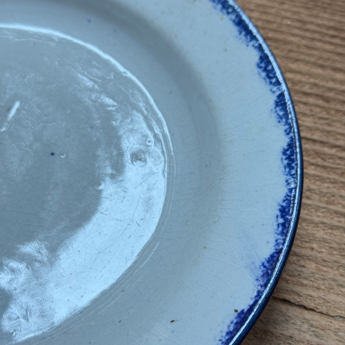 19th-century Blue Feather Edge Ironstone Plate (F)