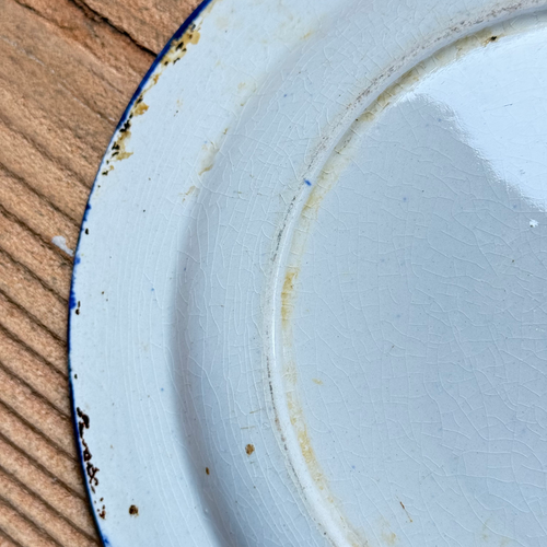 19th-century Blue Feather Edge Ironstone Plate (F)