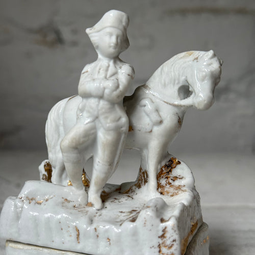 Antique German Porcelain Fairing Trinket Box (#05)