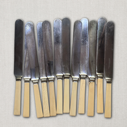 12-Piece Set of 19th Century J. Russell & Co. Bone Handled Table Knives
