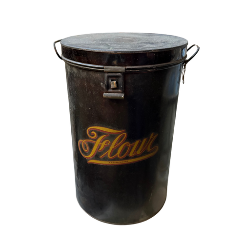 19th-century American Flour Tin Container