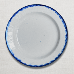 19th-century Blue Feather Edge Ironstone Plate (F)