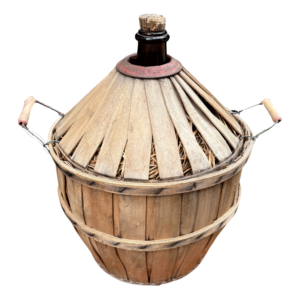 Early 20th-century European Blown Glass Cased Demijohn