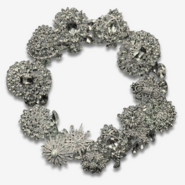 Large Crystal Glass Silver Wreath (3)