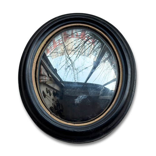 19th-century Small Convex French Mirror #5