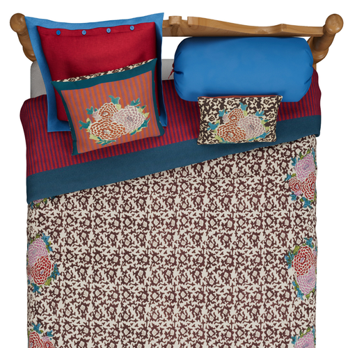 Lisa Corti Reversible King Quilt in Arabesque Corolla Natural Coffee 250 x 270cm