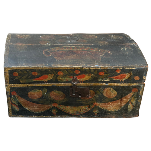 18th-century French Painted Trunk