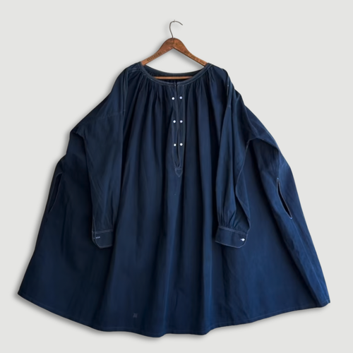 19th-century French Indigo Smock (#S-06)