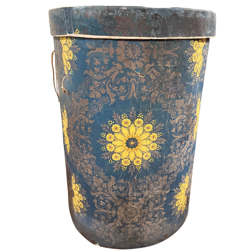 Large 19th-century French Papered Hat Box