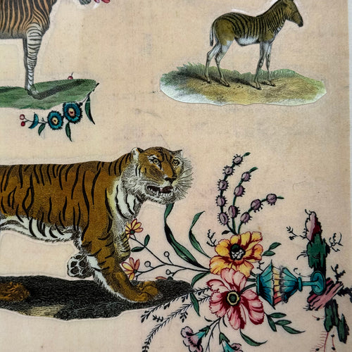 One-of-a-Kind Collaged Animal Mat Pair (#60)