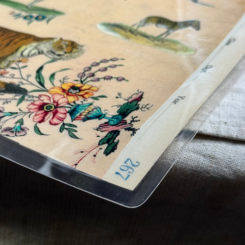 One-of-a-Kind Collaged Animal Mat Pair (#60)