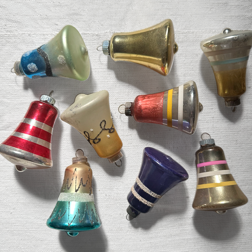 Set of 11 Vintage Mixed Bell Ornaments (VO60)