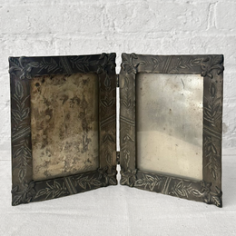 19th Century Reticulated Silver Double Apertured Hinged Picture Frame (#65)