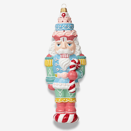 Large Candy Cane Nutcracker Ornament
