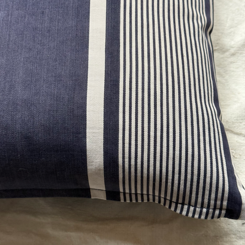 Custom 19th-century French Ticking Pillow (#3-34)