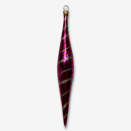 Pink Striped Icicle Ornament