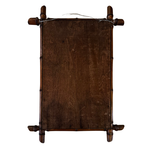 21.5" H Early 20th Century French Faux Bamboo Mirror