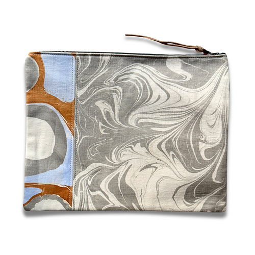 Hand Marbled One-of-a-Kind Zipper Pouch (#P06)