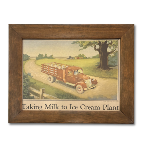 Mid 20th-century Set of 6 Framed Ice Cream Lithographs