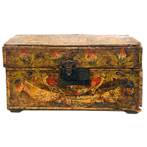 18th-century French Painted Trunk