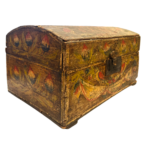 18th-century French Painted Trunk