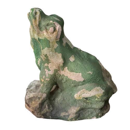 Antique Cast Cement Garden Frog
